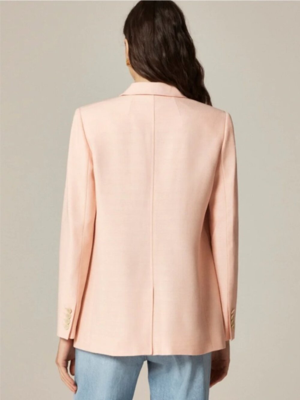 NEW J. Crew Arden Blazer in Luster Canvas Peach Petal Pink 12 - Picture 2 of 14